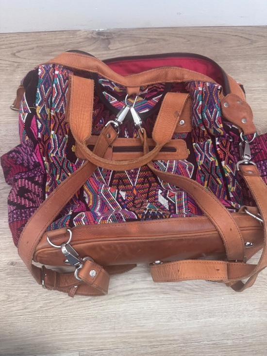 Nena & Co. CDB Travel Bag – Multicolor Woven Textile & Leather main image 2